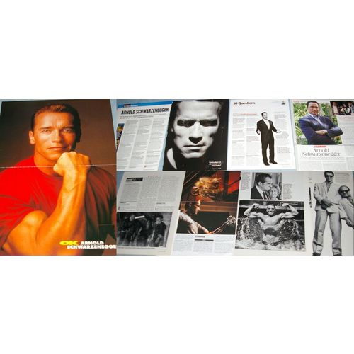 ARNOLD SCHWARZENEGGER Poster + Pinup + 123x Clippings Covers 1990s-recent