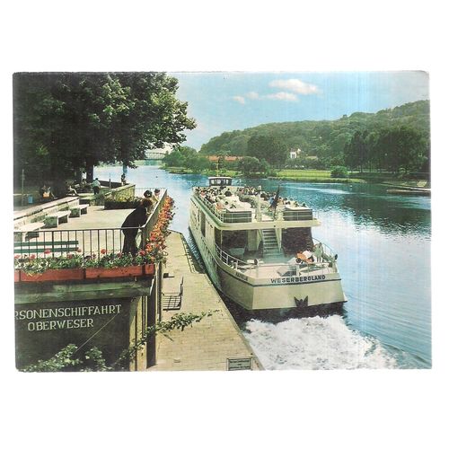 RIVER WESER, HAMELN used postcard. 1981 postmark =