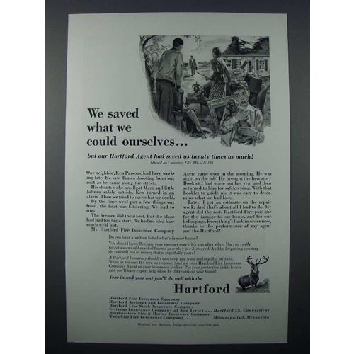 1955 Hartford Insurance Ad - Saved What We Could