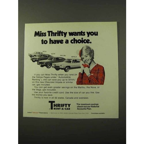 1972 Thrifty Rent-a-Car Ad - Have a Choice