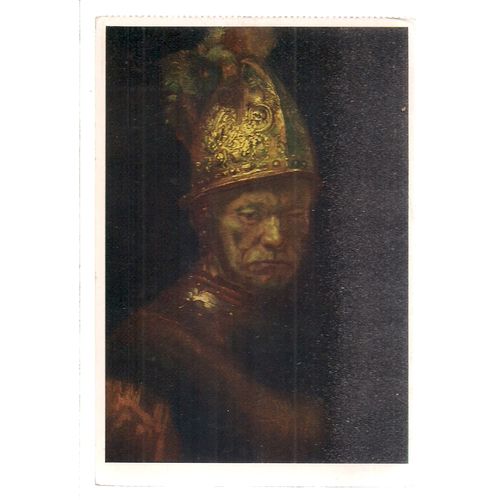 MAN WITHA GOLD HELMET by REMBRANDT unused vintage postcard
