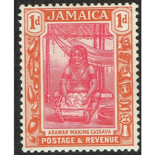 Jamaica 1921 1d Carmine and Orange wmk Script CA SG95 MM