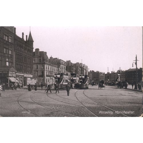Unused Antique Valentine's Postcard, Piccadilly, Manchester, Lancashire 2