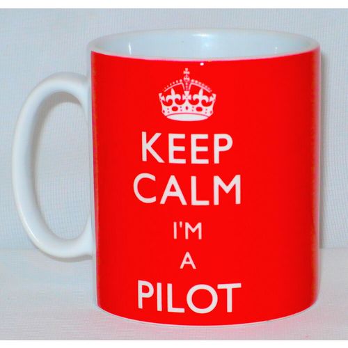 Keep Calm I'm A Pilot Mug Can Personalise Aeroplane RAF Helicopter Flying Gift