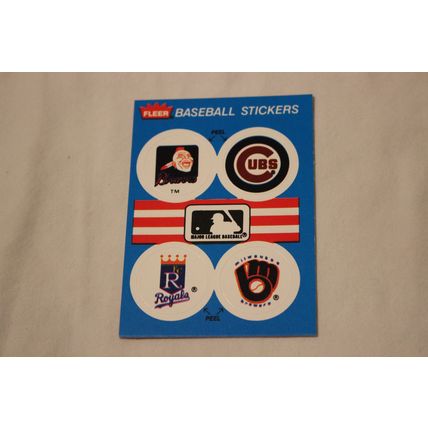 1989 Fleer Chicago Clubs Team History Stickerback w/4 various TEAM LOGO Stickers