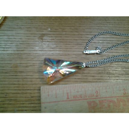 Vintage palm tree pendant necklace - stamped Germany