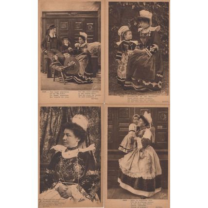 Theodore Botrel 4x French Costume Poems Old Postcard s
