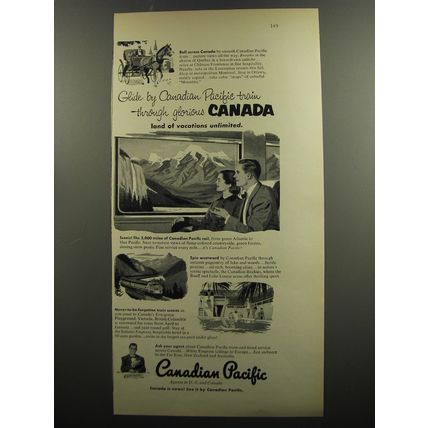 1953 Canadian Pacific Ad - Glide by Canadian Pacific train
