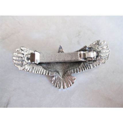 Silver or bronze metal eagle bird hair clip barrette