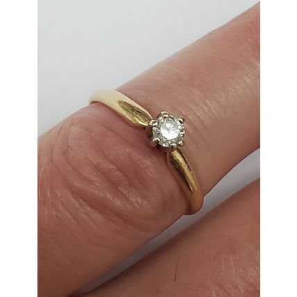 Estate Vintage 14k Yellow Gold Engagement .25ct Diamond ring ,1930's