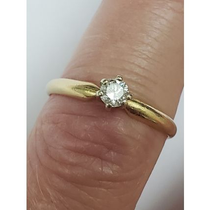 Estate Vintage 14k Yellow Gold Engagement .25ct Diamond ring ,1930's