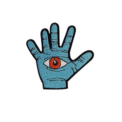 Evil Eye Hand Iron on Patch Embroidered Small 6cm x 6cm Sew Badge Motif P491
