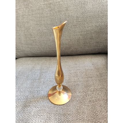 Vintage, Brass/Metal & Glass, Single Flower Vase/Flute - Floral, Decorative