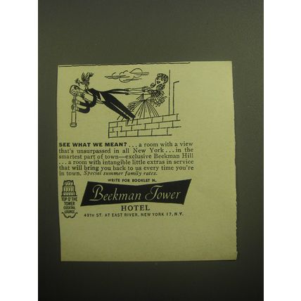 1958 Beekman Tower Hotel Ad - See what we mean