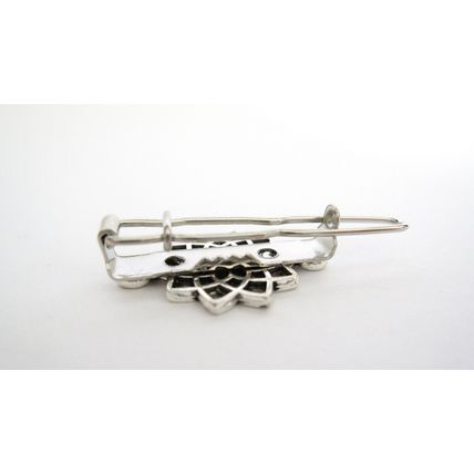 Extra tiny small silver metal flower shape hair pin clip barrette (set of two)