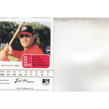 ALBERT PUJOLS ROOKIE 2004 AUTOGRAPHED PEORIA CHIEFS ALL-STAR HOF WORLD CHAMPION