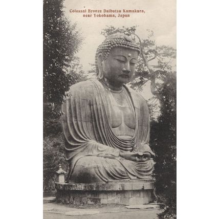 Bronze Daibutsu Yokohama Antique Japanese Postcard