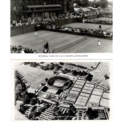 Wimbledon General View Of Courts 2 & 3 Tennis Aerial 2x RPC Postcard s