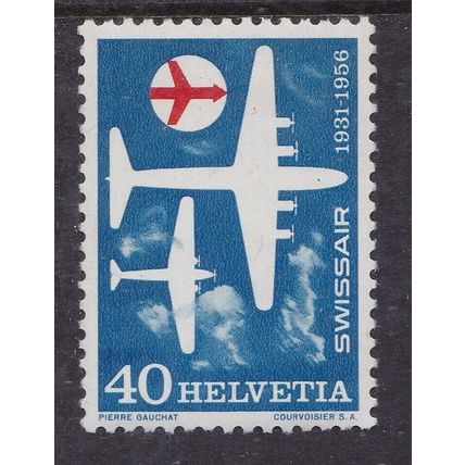 Switzerland 1956 Fokker and Douglas DC 6 40c Mint Never Hung SG 659 VGC