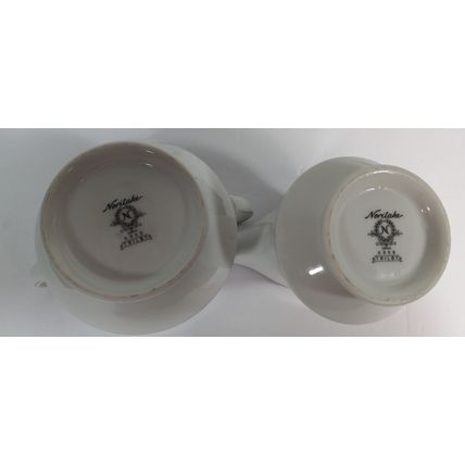 Noritake Trilby Daisy Pattern 6908 Creamer & Sugar Bowl w/Lid Bone China Japan