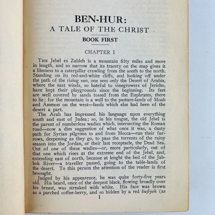 Ben-Hur by Lew Wallace Harper & Brothers New York 1922 Hardcover Edition Vintage