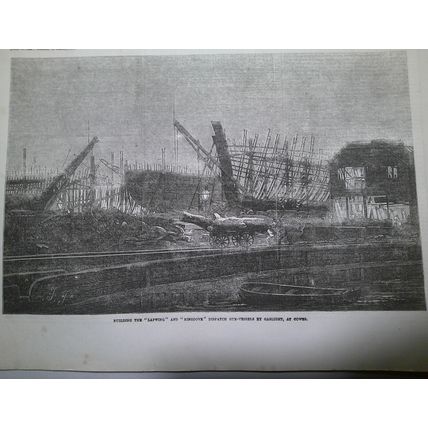 1855 Building "Lapwing" & "Ringdove" Dispatch Gun-Vessels by Gaslight at Cowes