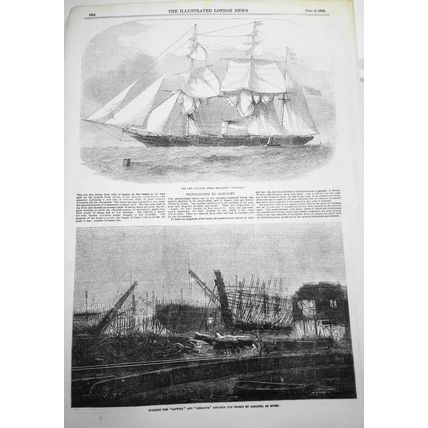1855 Building "Lapwing" & "Ringdove" Dispatch Gun-Vessels by Gaslight at Cowes