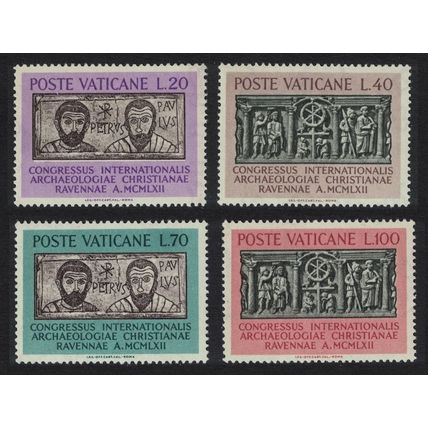Vatican Archaeology Congress Ravenna 4v 1962 MNH SG#385-388 Sc#341-344