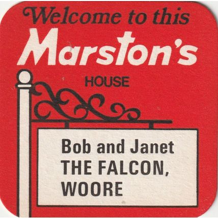 BEER MAT - MARSTONS BREWERY - THE FALCON, WOORE - (Cat No 133) - (1979)