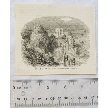 1860s engraving - Ruins of Dunbar Castle