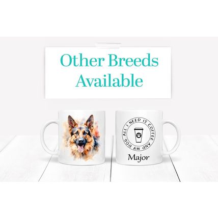 German Shepherd - Printed Ceramic 11oz Mug - Free Personalisation Available