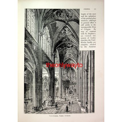 Votif-Kieche, Interior, Vienna, Book Illustration (Print), 1893