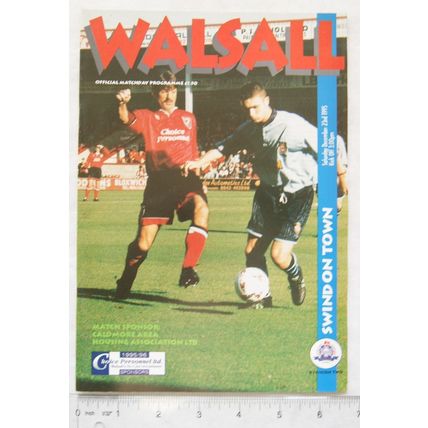 1995 programme Walsall v. Swindon Town