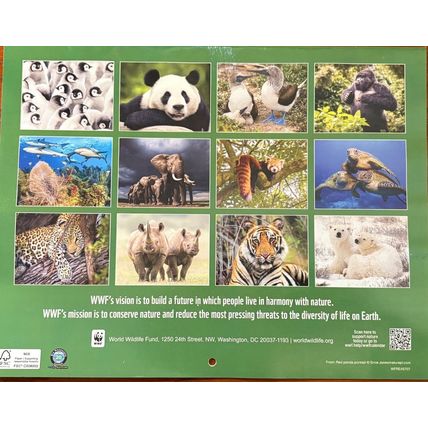 2026 WORLD WILDLIFE FUND 16-MONTH WALL CALENDAR-NEW-FAST SHIPPING