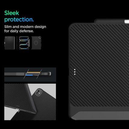 Spigen for Ipad Pro 13 Inch Case M4 (2024) with Pencil Holder, Enzo Aramid Aeroc