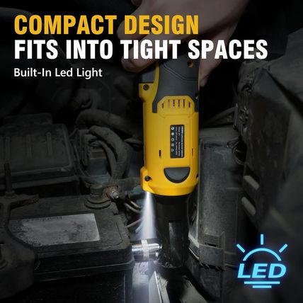 3/8" Cordless Ratchet Wrench Set, 60Ft-Lbs(80N.M) Electric Ratchet, 2 X 20V Char