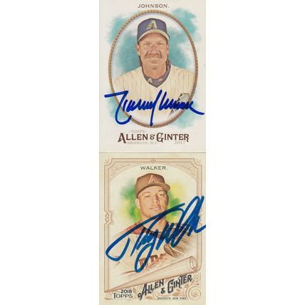 RANDY JOHNSON & TAIJUAN WALKER AUTO 2017/18 ARIZONA DIAMONDBACKS HOF CHAMPIONS