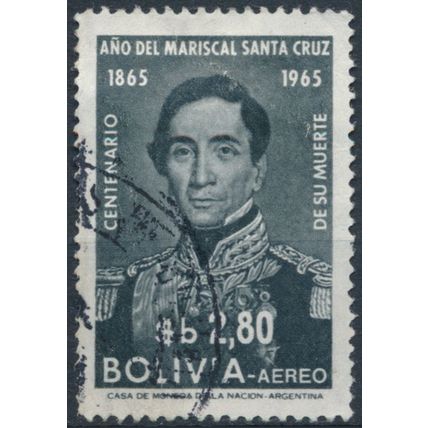 Death Centenary Marshal Santa Cruz: 2.80p - Bolivia 1966 - FH - MiNr 712