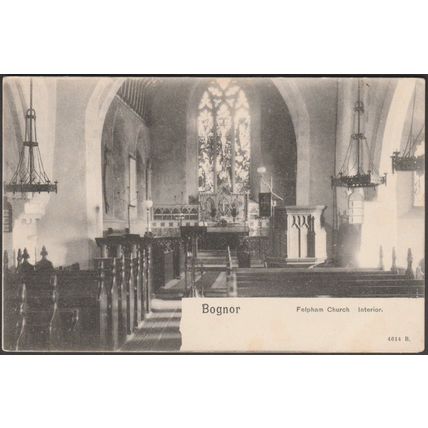 Interior, Felpham Church, Bognor, Sussex, c.1902 - Peacock Postcard