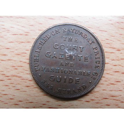 Queen Victoria c1750 The Court Gazette Saturday 6d Publication Token (e758)