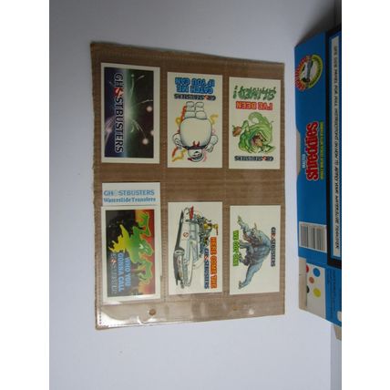 Nabisco 1984 Shreddies Ghostbusters Cereal Box & Set of 7 Waterslide Transfers