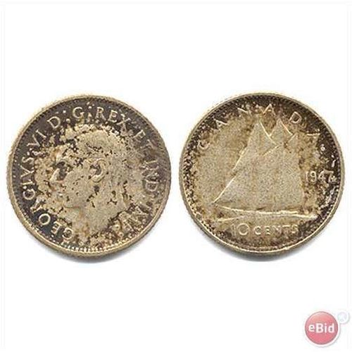 1947 King George VI Canada 10 Cents (silver) - Good