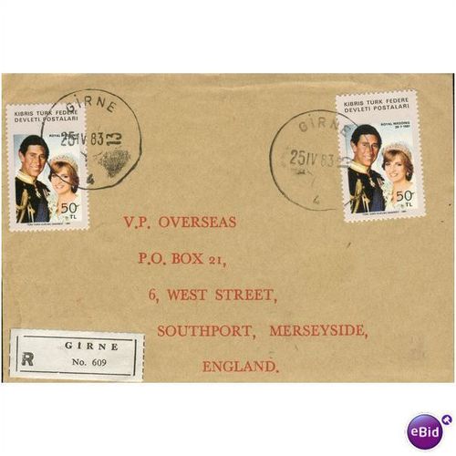 Northern Cyprus Cover 1983 - SG 121 - Charles & Diana Wedding