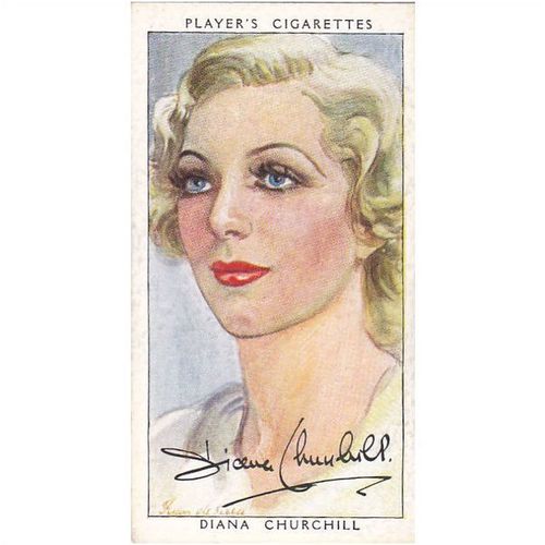 Players Film Stars 3rd Series Card No. 07 Diana Churchill Cigarette Card