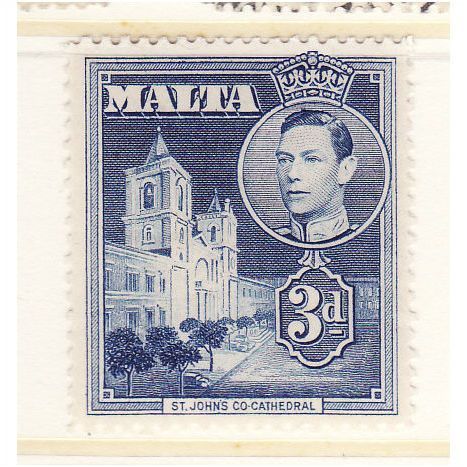 MALTA 1943 SG 223a 3d BLUE M / MINT #3