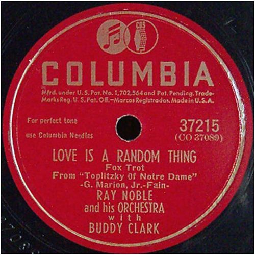 Columbia 78 #37215 - "Love Is A Random Thing" & "Linda" Ray Noble & Buddy Clark