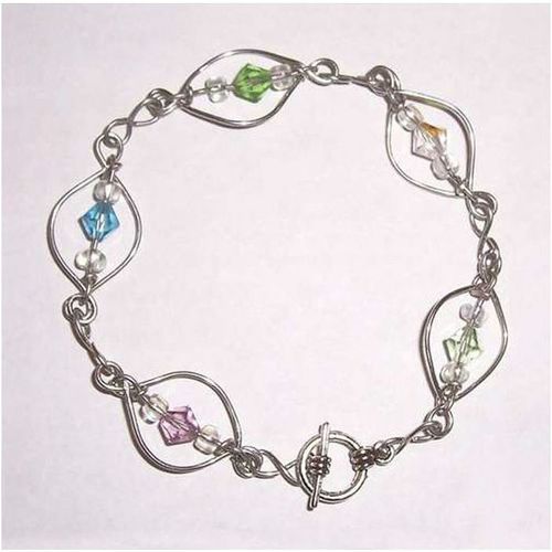Bracelet #scl silver metal swarovski crystal links 8.5 inch costume jewelry