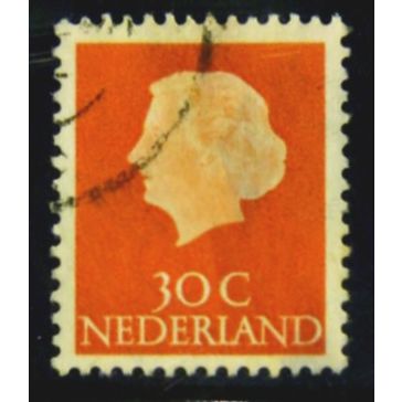 NETHERLANDS 1953 SG 780 30c RED ORANGE FINE USED #