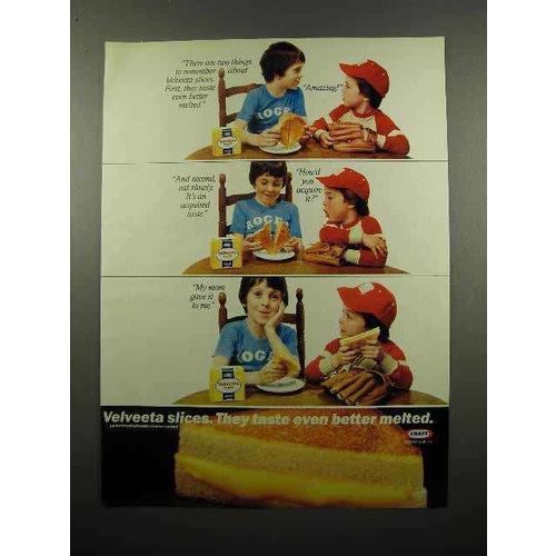 1983 Kraft Velveeta Slices Cheese Ad- Better Melted
