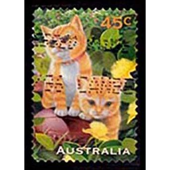 Australia 1996 Pets 45c Used P&S Stamp Animal Kittens Cat